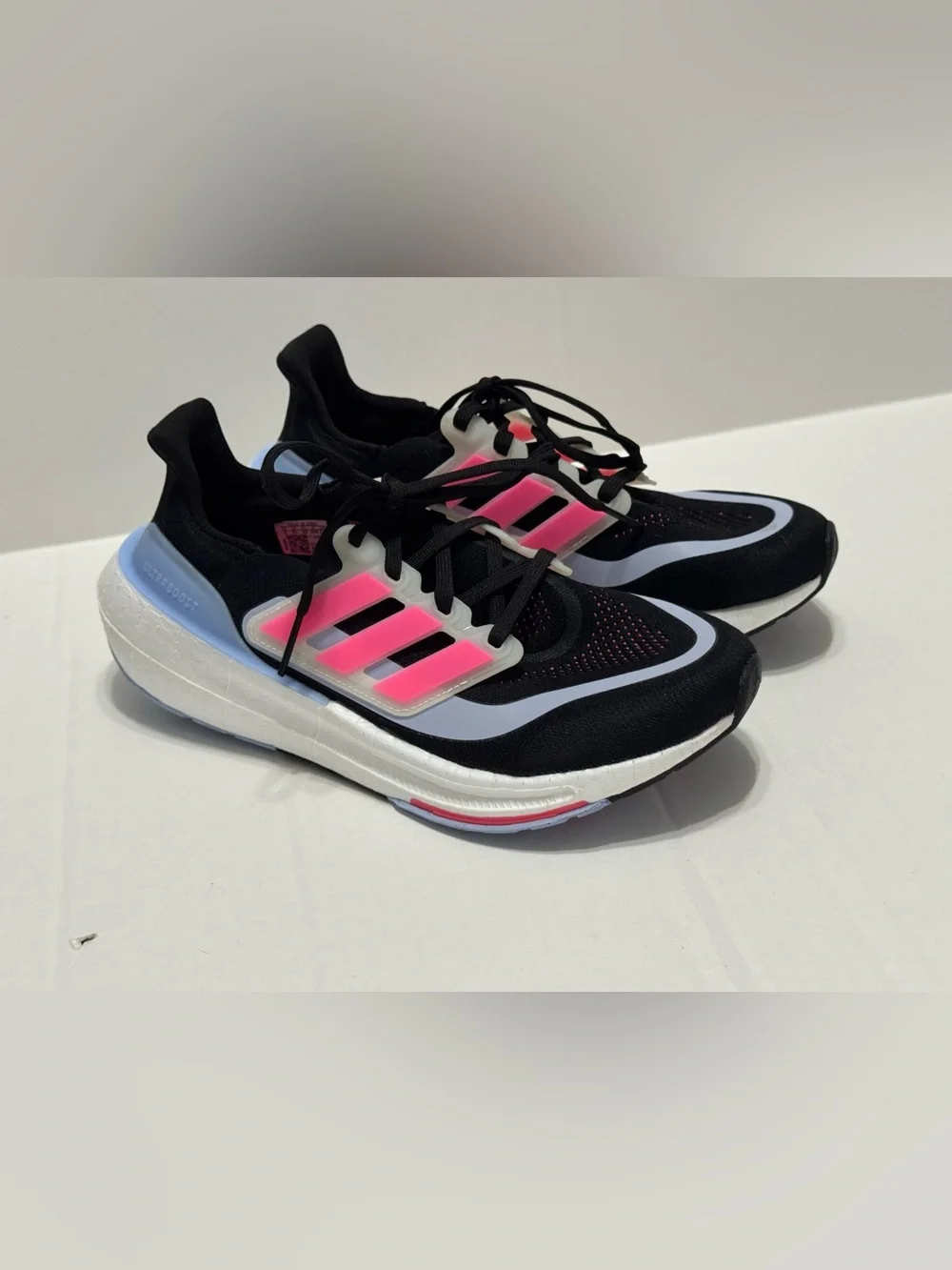 adidas Women's 8 Ultraboost Light Running Shoes Lucid BlackPink Blue Dawn IE1764
